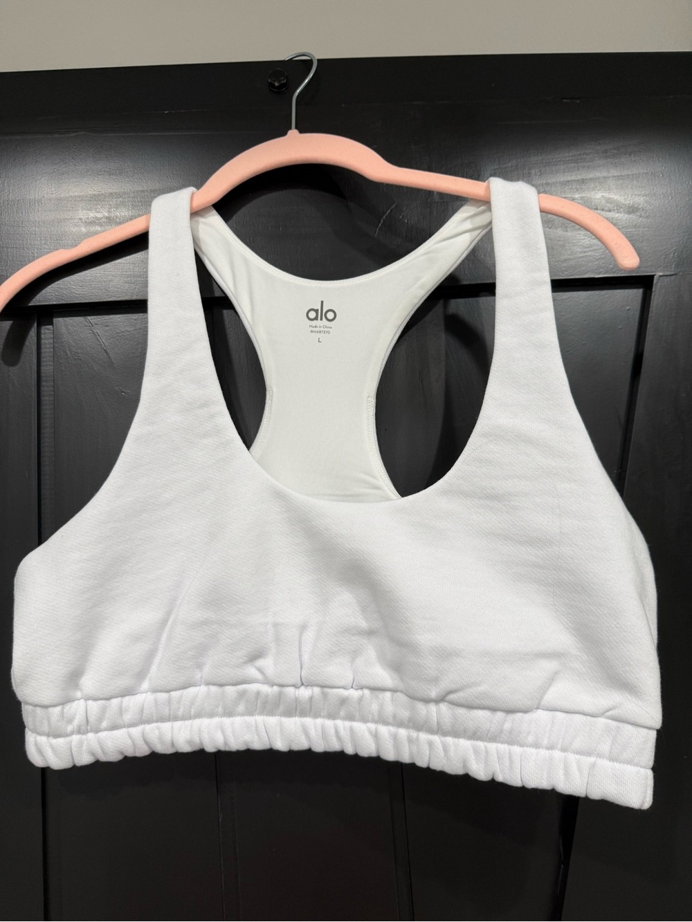 ALO Yoga White Racerback Athletic Sports Bra NWOT